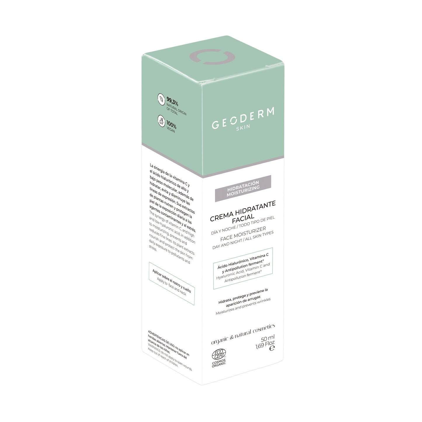 GEODERM Face Moisturizer Day & Night – All Skin Types Certified Organic 50 mL