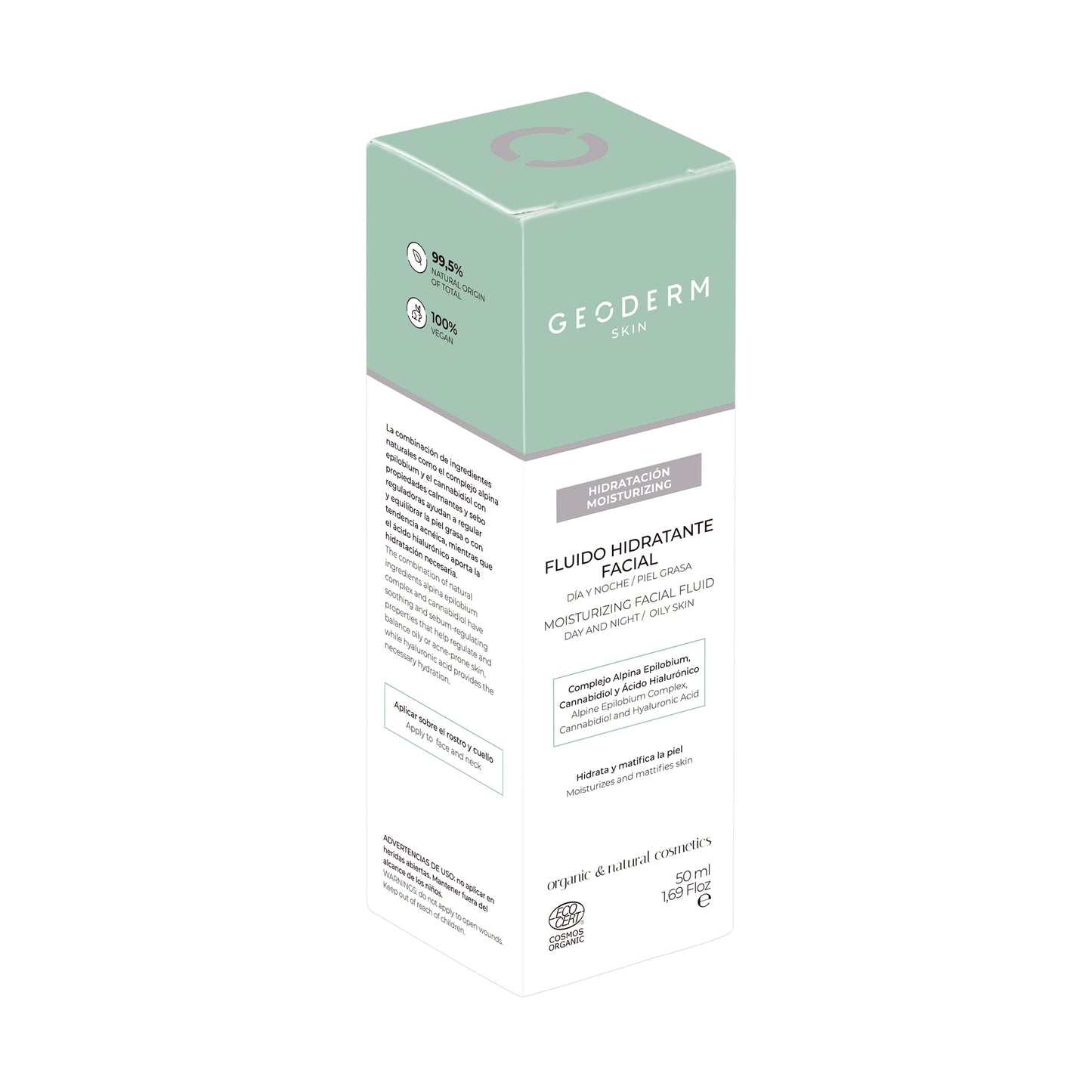 GEODERM Moisturizing Facial Fluid Day & Night – Oily Skin Certified Organic 50 mL