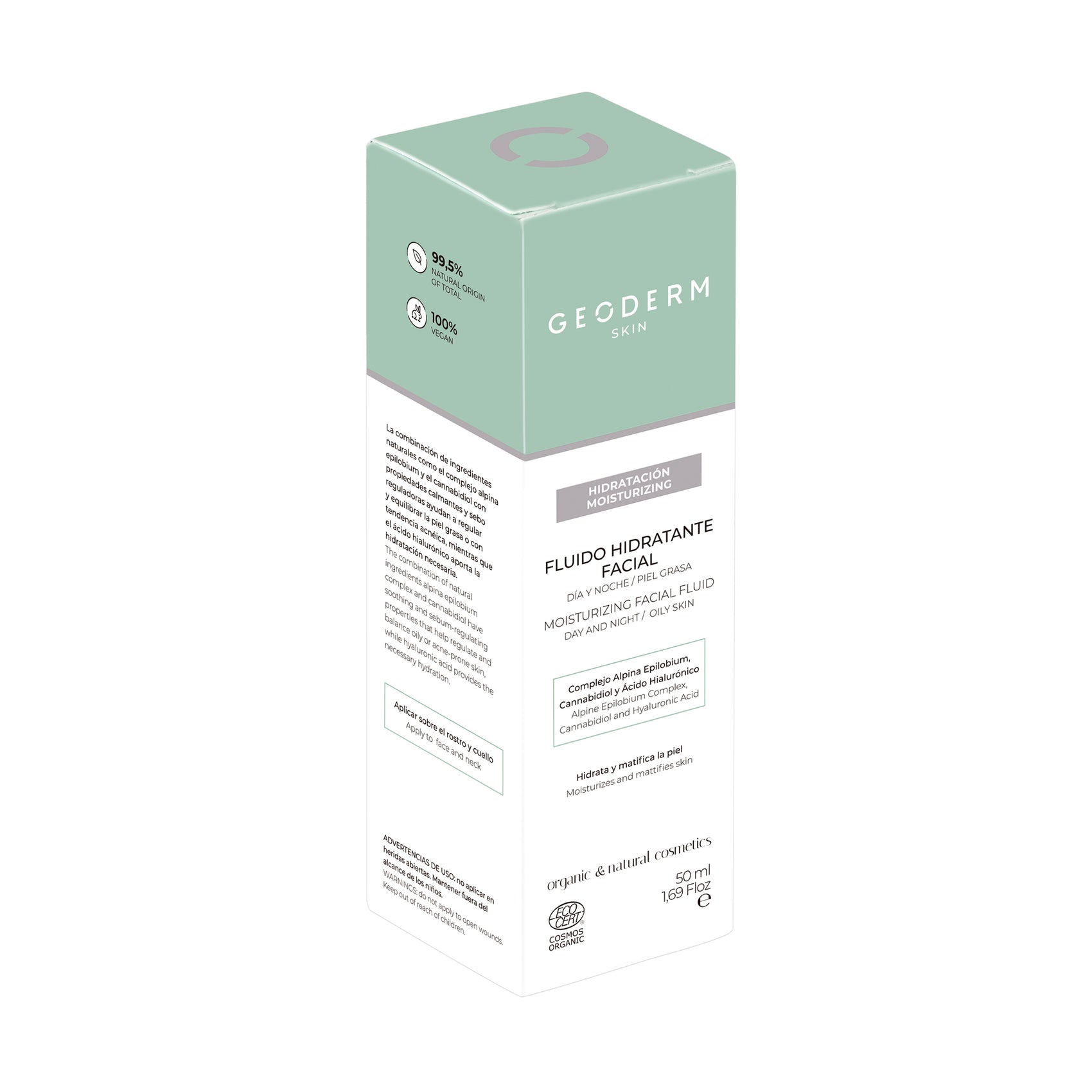 GEODERM Moisturizing Facial Fluid Day & Night – Oily Skin Certified Organic 50 mL