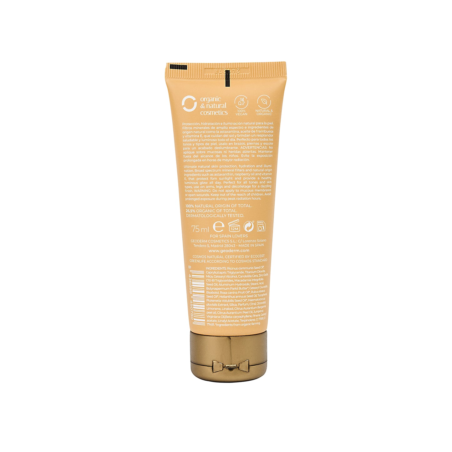GEODERM Mineral Body Glow SPF 50 Certified Organic 75 mL