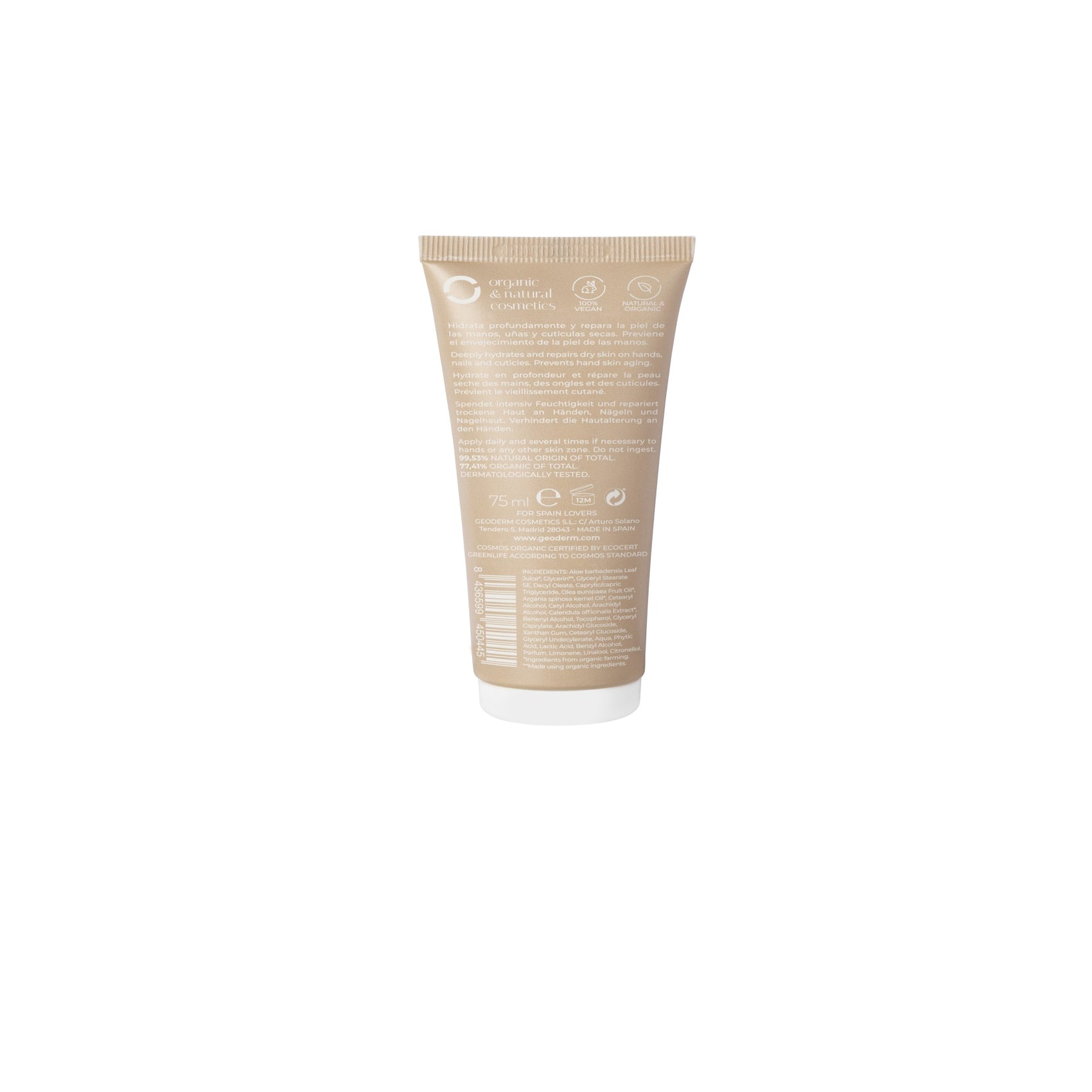 GEODERM Repair Hand Cream Certified Organic 75 mL