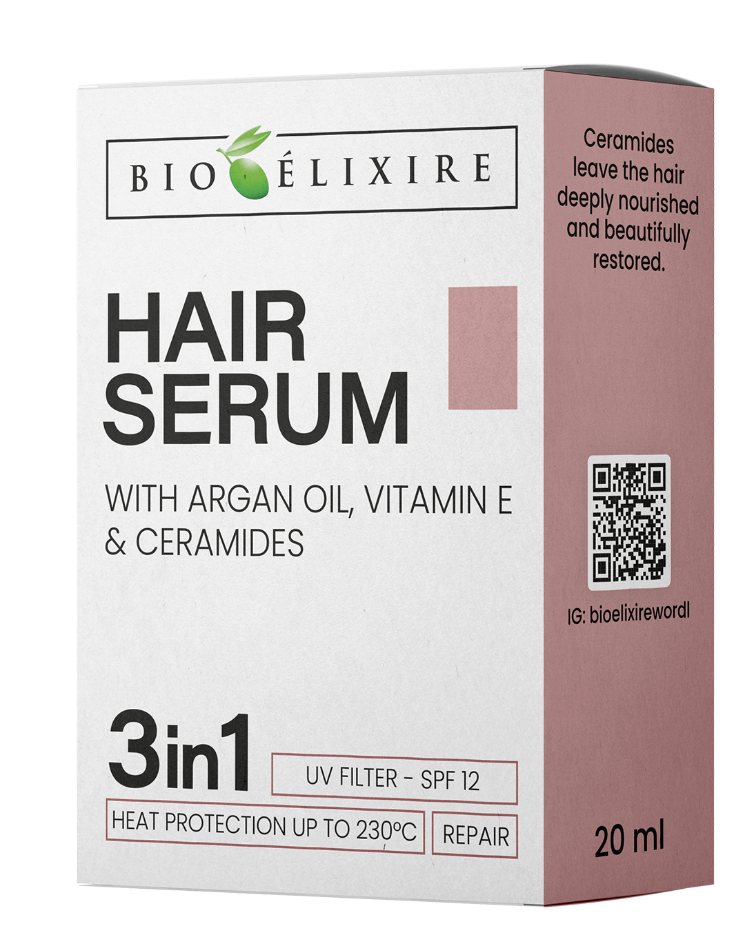 Bioelixire Hair Serum With Argan Oil, Vitamin E & Ceramides 20 mL