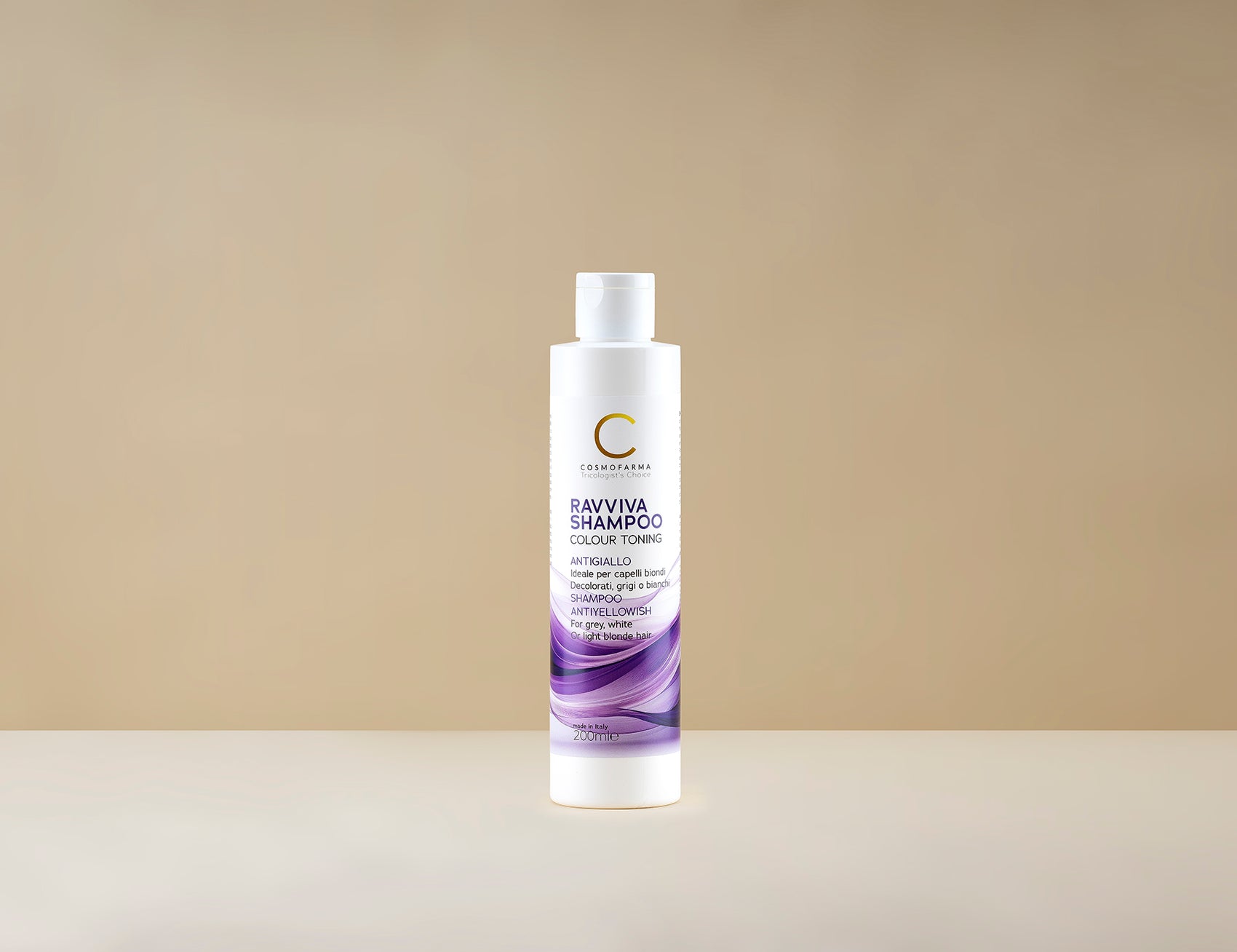 COSMOFARMA RAVVIVA COLOUR TONING ANTI-YELLOW SHAMPOO 200 MADE IN ITALY