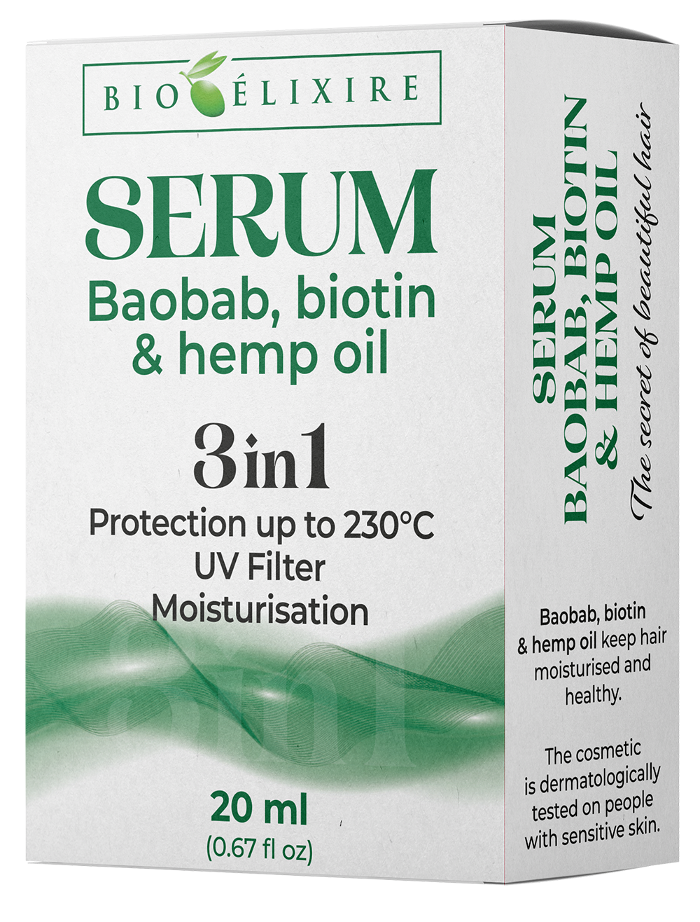 Sérum capillaire Bioelixire Baobab, biotine et huile de chanvre 20 ml