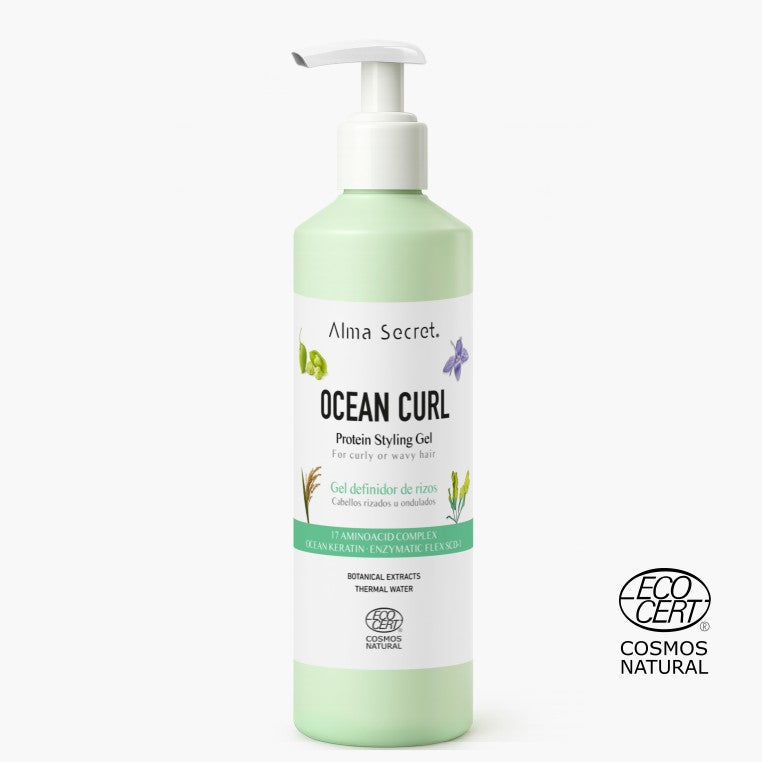Alma Secret Ocean Curl Protein Styling Gel Curly & Wavy Hair Certified Natural 250 mL