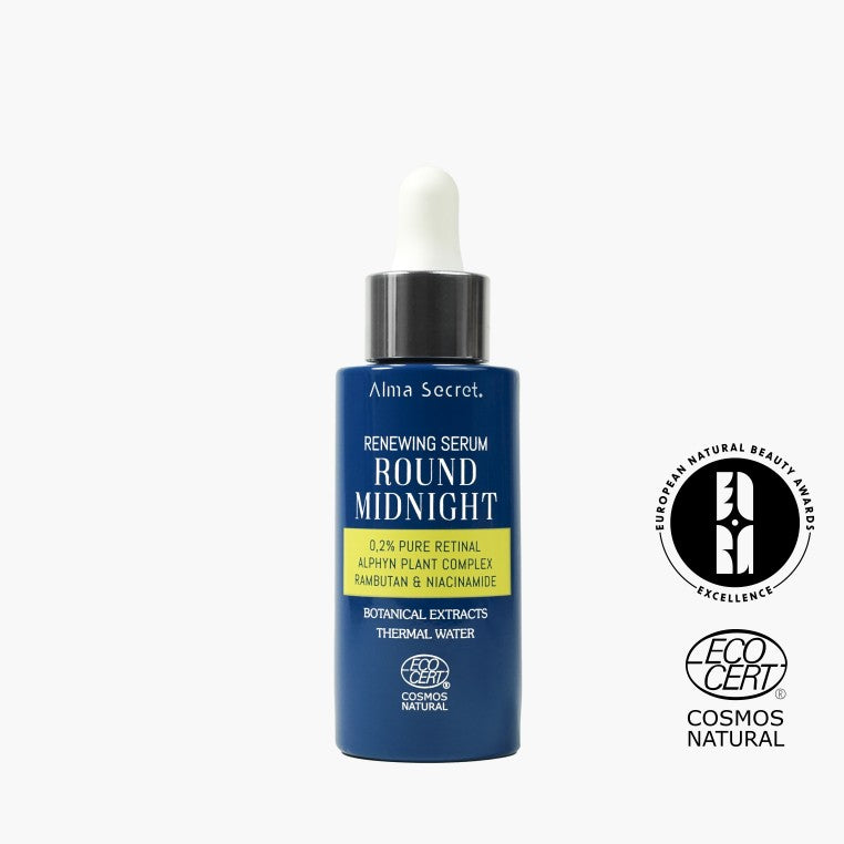 Alma Secret Round Midnight Sérum Visage Rénovateur au Rétinal Pur 0,2% Certifié Naturel 30 mL